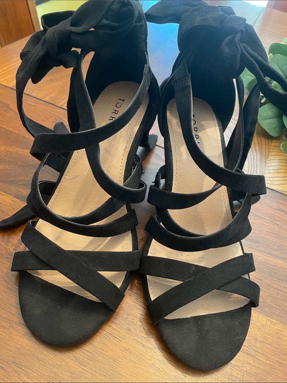 torrid Black Strappy Lace-Up Heeled Sandals